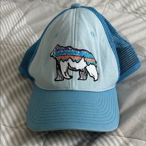 Patagonia Blue Trucker polar bear hat